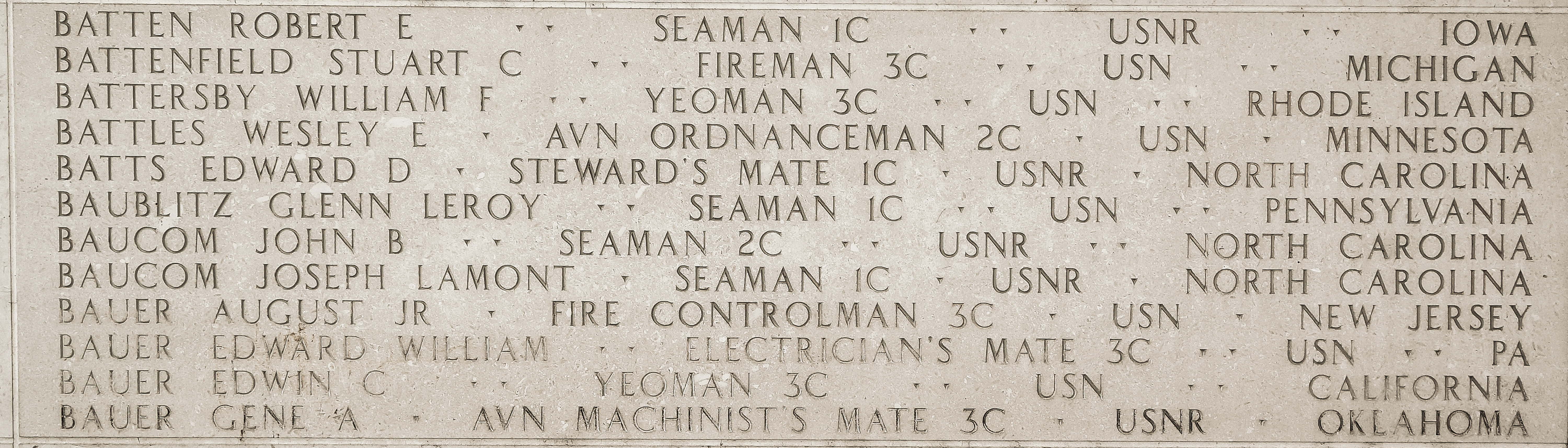 Wesley E. Battles, Aviation Ordnanceman Second Class